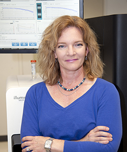 Elaine Mardis, PhD, of the McDonnell Genome Institute at Washington University. The genome sequencing, analysis and neoantigen prediction that led to the personalized melanoma vaccines were performed at the institute.